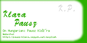 klara pausz business card